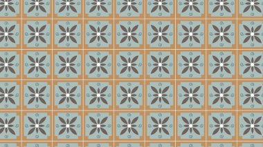 Çapraz ve nokta motifli koyu fayans tasarımı. Kahverengi ve mavi. Akdeniz ve kırsal temalar için harika.