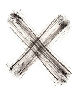 Beyaz zemin üzerinde cesur ve minimalist siyah vuruşlar, samimi duygular ve basitlik taşır.