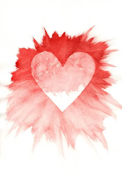 Kırmızı suluboya ile çizilmiş, alevli kenarlı bir kalbin bir çizimi, arka plan olarak kullanılır. 