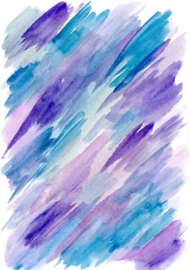 Soyut suluboya arka plan, soğuk renklerde yapılır. Baskın renkler leylak, mavi, turkuaz ve lavanta. Darbeler çapraz olarak yönlendirilir. 