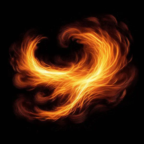 İzole edilmiş siyah arkaplan üzerindeki sıcak rüzgar akış efektinin gösterimi