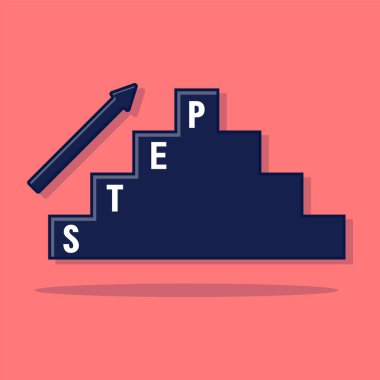 İş ve sunum için uygun basamak merdiven grafiği