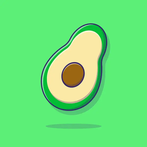 Tatlı Avokado 'nun çizim vektörü grafik çizgi film karakteri. Yemek için uygun..