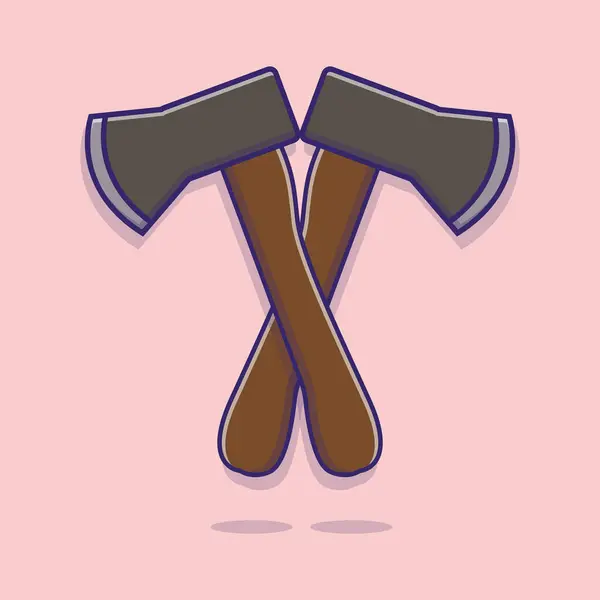 Ax hachet aracının çizim vektörü grafik karikatür karakteri araçlar ve marangozlar için uygundur