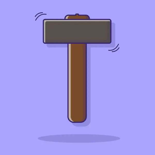 Violet 'in Arkaplanı Üzerine Basit Balyoz: Yumuşak menekşe arkaplan üzerinde bir balyoz basitleştirilmiş, karikatür tarzı illüstrasyon, araçların özünü net ve göz alıcı bir şekilde yakalıyor.