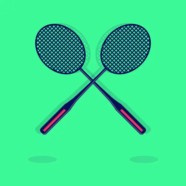 Badminton Raket Haçı: Spor vektör sanatında dinamik badminton raketi aktif tasarımlar için canlı bir enerji ve hareket karışımı sunar.