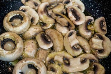 Mushrooms in a Pan for a Delicious Meal