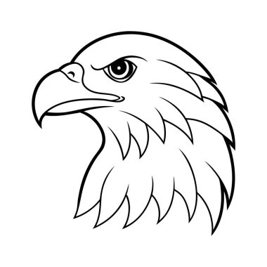Kartal baş vektör çizimi beyaz arka planda izole edildi. Kartal başlı maskot.