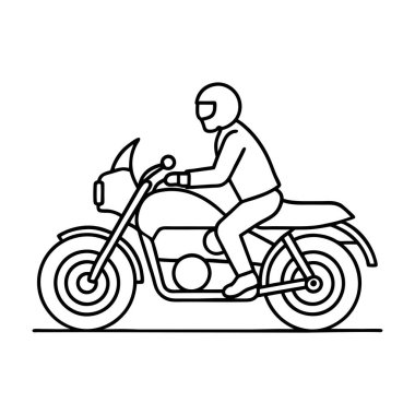 motosiklet sporu, izole edilmiş simge çizgisi çizimi tasarımı