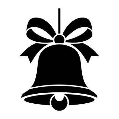 Yay süsleme vektörü siluet biçim ikonu ile mutlu noel çanları
