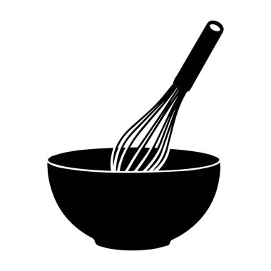 Mutfak gereçleri simge resim vektör çizimi siyah ve beyaz