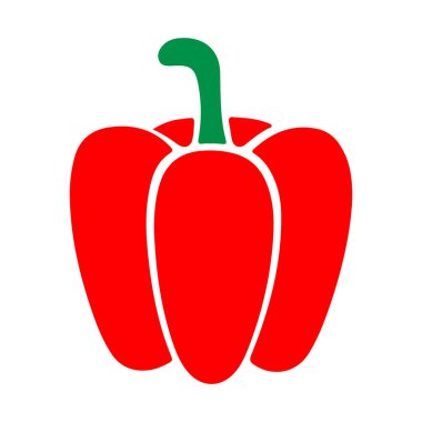 Biber gazı ikonu. Beyaz arkaplanda vektör kırmızı basit illüstrasyon.