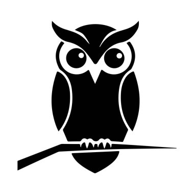 Baykuş ikonu. Baykuş hayvanı ve doğa teması. İzole tasarım. Vektör illüstrasyonu