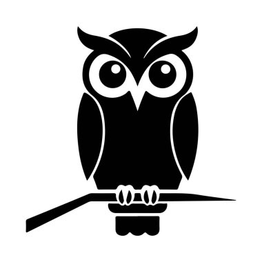 Baykuş ikonu. Baykuş hayvanı ve doğa teması. İzole tasarım. Vektör illüstrasyonu