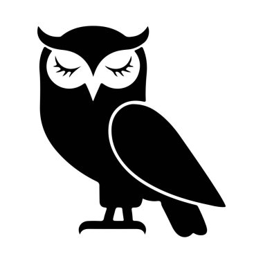 Baykuş ikonu. Baykuş hayvanı ve doğa teması. İzole tasarım. Vektör illüstrasyonu