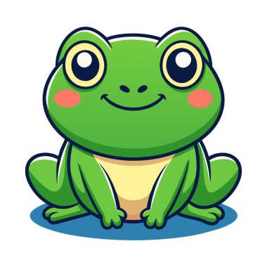 Kurbağa ikonu. Web tasarımı için kurbağa vektör simgesinin çizgi film çizimi