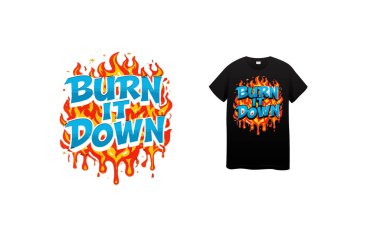 Görüntü, canlı bir grafik tasarımı içeren siyah bir tişört sergiliyor. Tasarım belirgin bir şekilde 