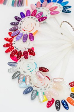 tırnak rengi paletleri masada