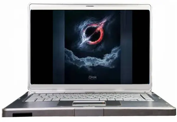 Bir dizüstü bilgisayarda grok ai logosu