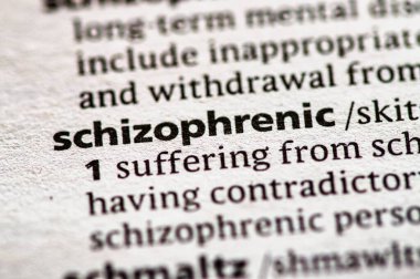 Şizofren kelimesinin yakın plan fotoğrafı