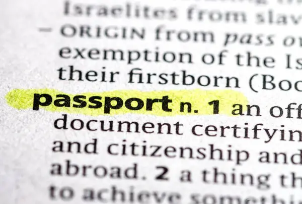 bir sözlükte vurgulanan pasaport sözcüğü 