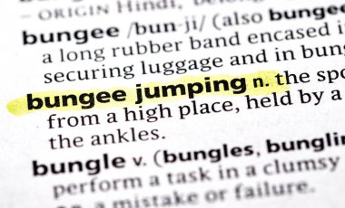 bir sözlükte bungee jumping kelimeleri vurgulandı