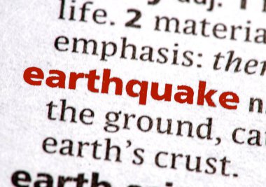 bir sözlükte deprem kelimesi vurgulandı 