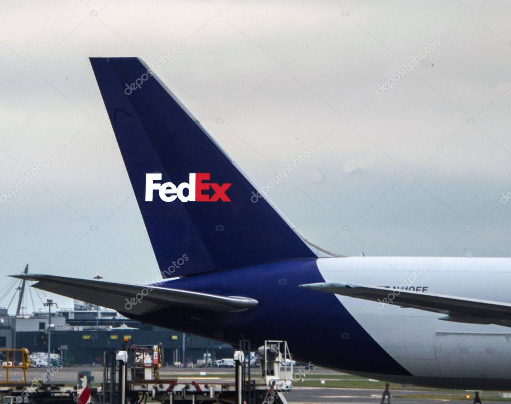 Fedex airplane in the airport