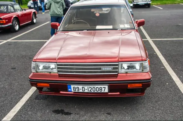  Eski Nissan arabası yolda.