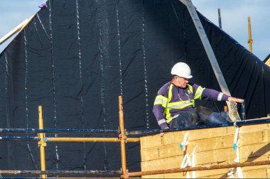 Ekim 2025 'te Dublin İrlanda' da bir inşaat sahası.