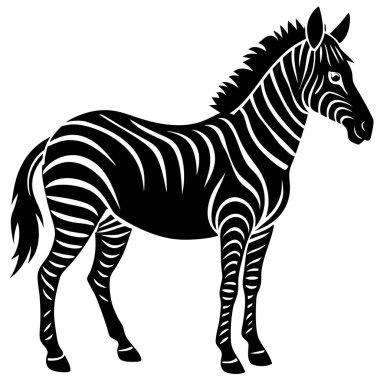 Zarif Siyah ve Beyaz Zebra Silueti