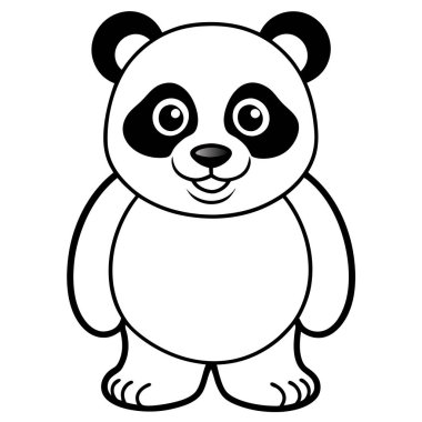 Çizgi film panda çizimi boyama kitapları için mükemmel..