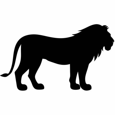 Görkemli Aslan 'ın Basit Siyah Silüeti