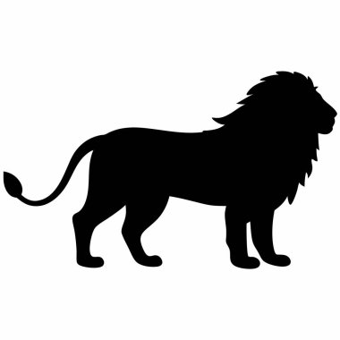 Görkemli Aslan 'ın Basit Siyah Silüeti