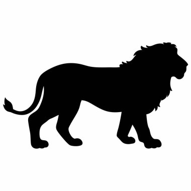 Görkemli Aslan 'ın Basit Siyah Silüeti