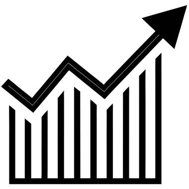 Yukarı doğru eğilimli bir grafiği temsil eden basit, cesur bir grafik.