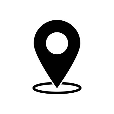 Konum pin simgesi düz vektör illüstrasyon tasarımı