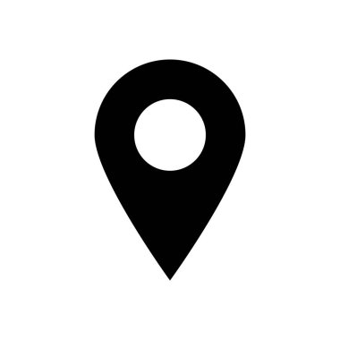 Konum pin simgesi düz vektör illüstrasyon tasarımı
