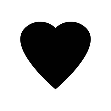 Kara Kalp ikonu. Beyaz arka planda izole edilmiş. Aşk sembolü.