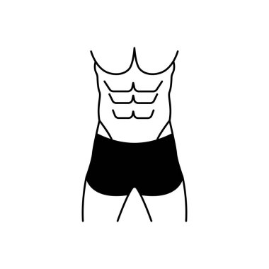 Altı paket Abs Spor Salonu. Vektör Simgesi.