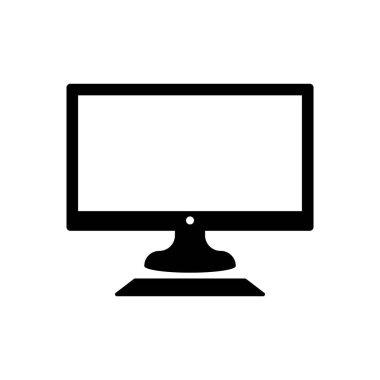 Masaüstü, ekran, klavye, ekran simgesi vektör görüntüsü. İletişim, bağlantı, teknoloji için de kullanılabilir. Web uygulamaları, mobil uygulamalar ve basılı medya için uygundur.