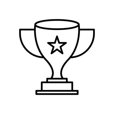 Kupa çizgisi simgesi, beyaz arkaplanda vektör