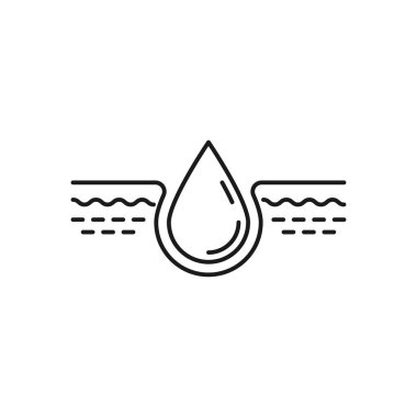 Nemlendirici kremin vektör piktogramı. Cilt gösterimi, kozmetik ambalajı için imza.