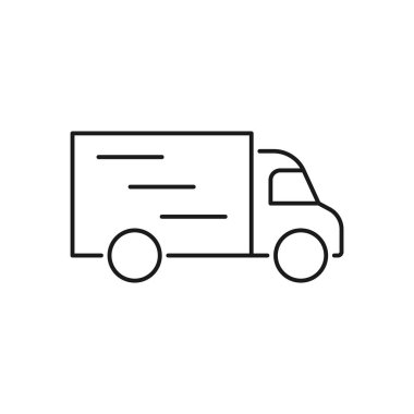 Kamyon simgesi. Yük, teslimat sembolü. Vektör illüstrasyonu