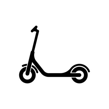 Elektrikli scooter simgesi, elektrikli bisiklet düz ekolojik çevre dostu ulaşım, vektör illüstrasyonu