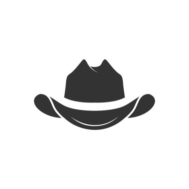 cowboy hat icon flat vector illustration clipart