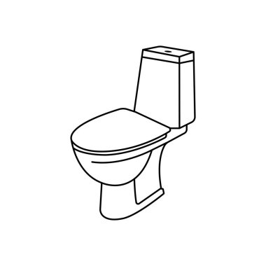 Lavabo pan doğrusal simgesi. İnce hat illüstrasyon. Tuvalet. Kontur sembolü. Çizim vektör izole anahat.