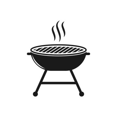 Izgara bbq vektör resimleme beyaz arkaplan izole