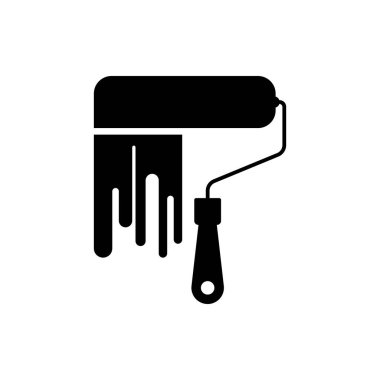 Boya ikonlu bir paten. İzole edilmiş beyaz arkaplanda vektör.