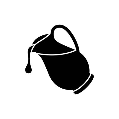 Süt ya da su bidonu dökün. Basit logo simgesi vektörü